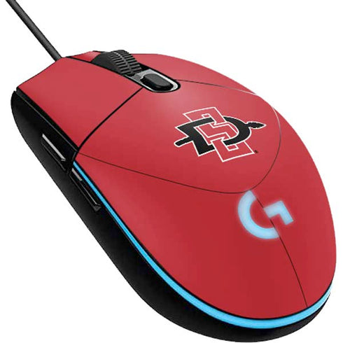 San Diego State University Aztecs Red Logo G203 Prodigy RGB Wired Gaming Mouse Skin